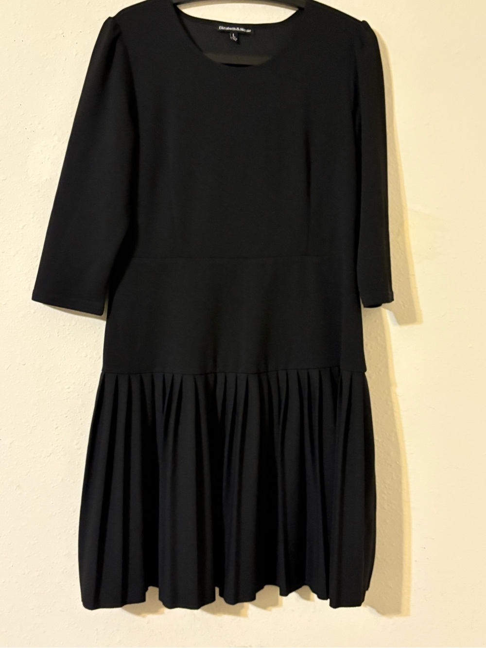 Black Pleated Hem Mini Dress by Eileen Fisher
